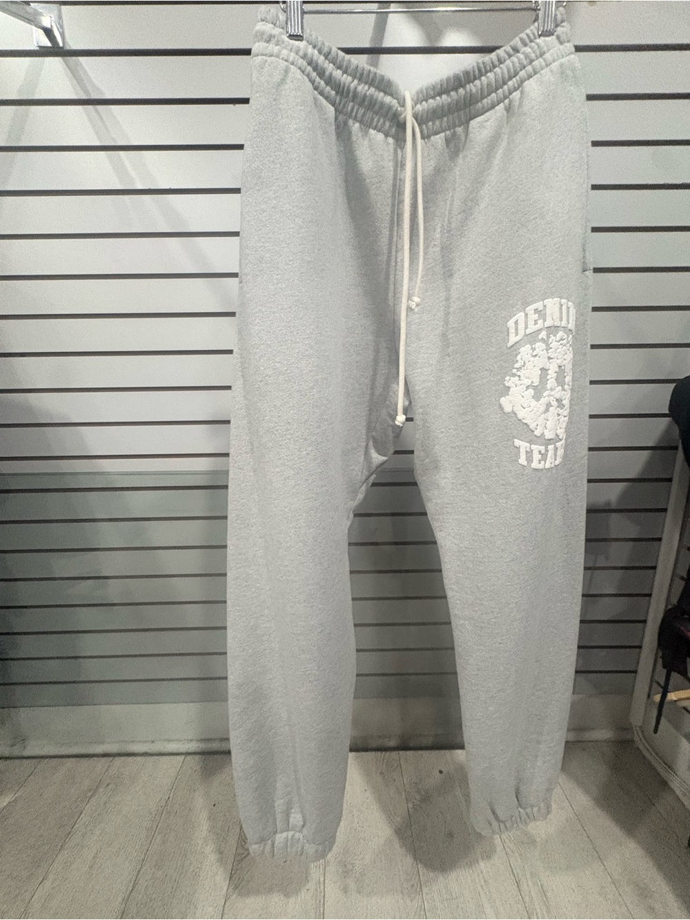 Light Gray Graphic Joggers with Drawstring Waist